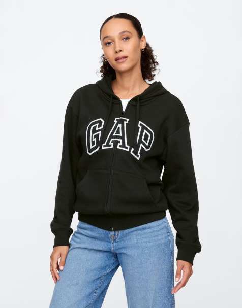 GAP logo zip through hoodie co-ord in black - view 1