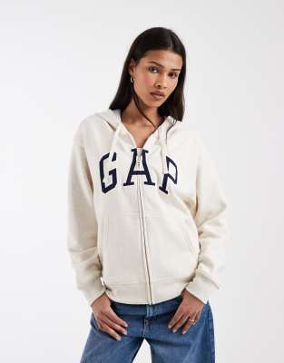 Gap Logo Zip Through Hoodie In Pink