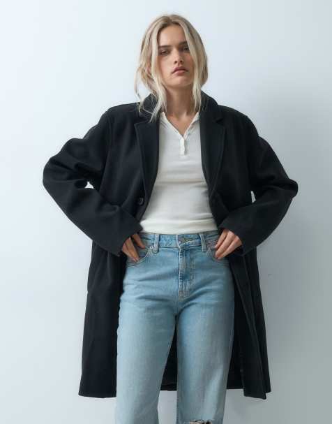 GAP long line top coat in black - view 1