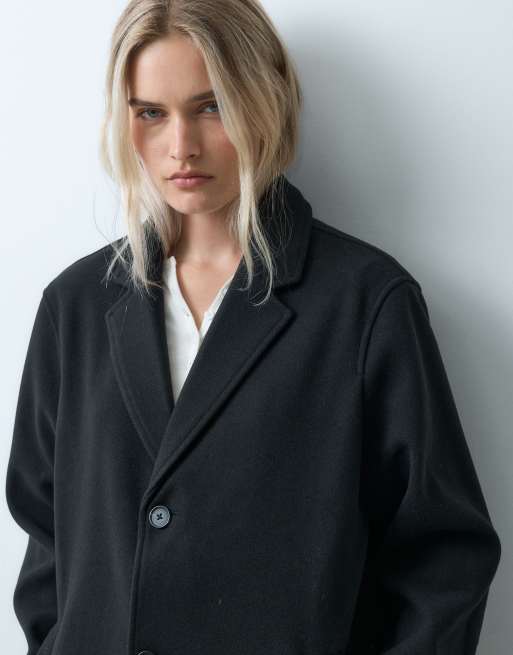 GAP long line top coat in black, 2 of 4