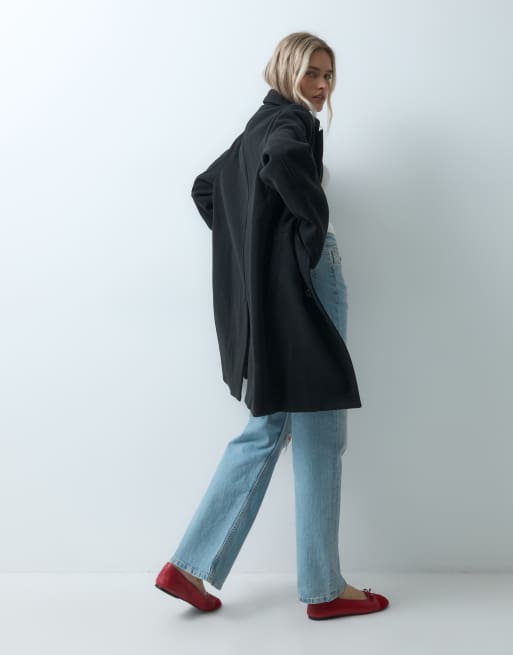 GAP long line top coat in black, 4 of 4