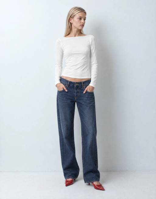 GAP long sleeve close knit top in white, 6 of 10