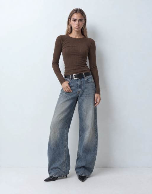 GAP long sleeve essential ribbed top in brown, 10 of 10