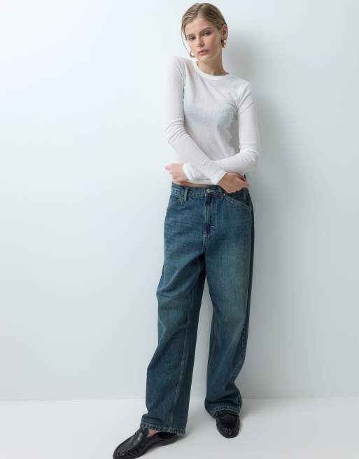 GAP long sleeve essential ribbed top in off white, 2 of 5