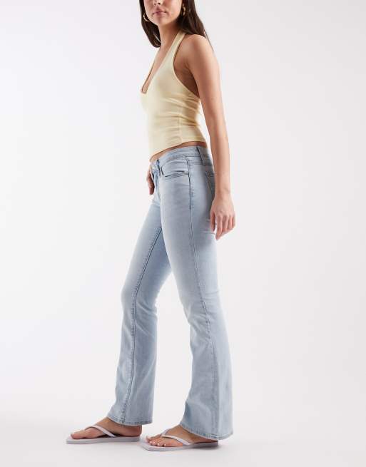 GAP low rise flared jeans in washed light indigo blue, 2 of 5