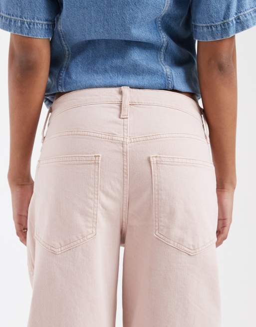 GAP mid rise barrel jeans in baby pink, 4 of 5