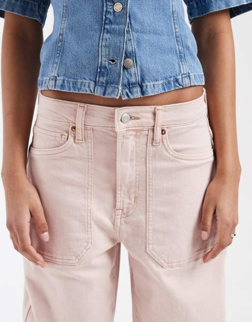 GAP mid rise barrel jeans in baby pink, 5 of 5