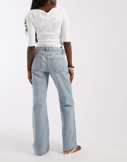 GAP mid rise relaxed flare jeans in washed light blue, 2 of 5