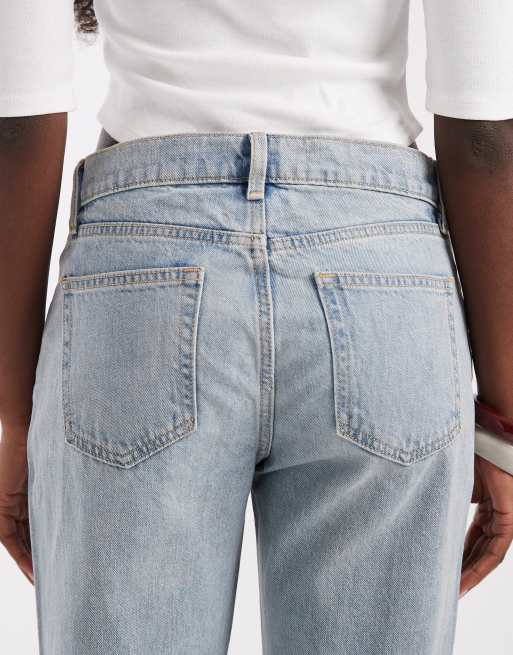 GAP mid rise relaxed flare jeans in washed light blue, 4 of 5