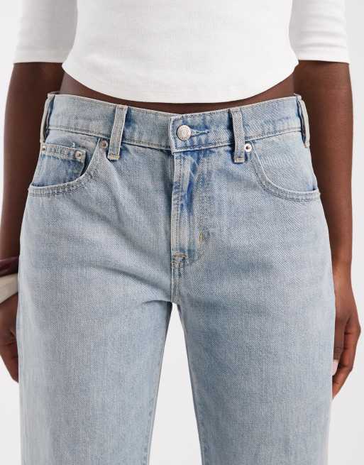GAP mid rise relaxed flare jeans in washed light blue, 5 of 5