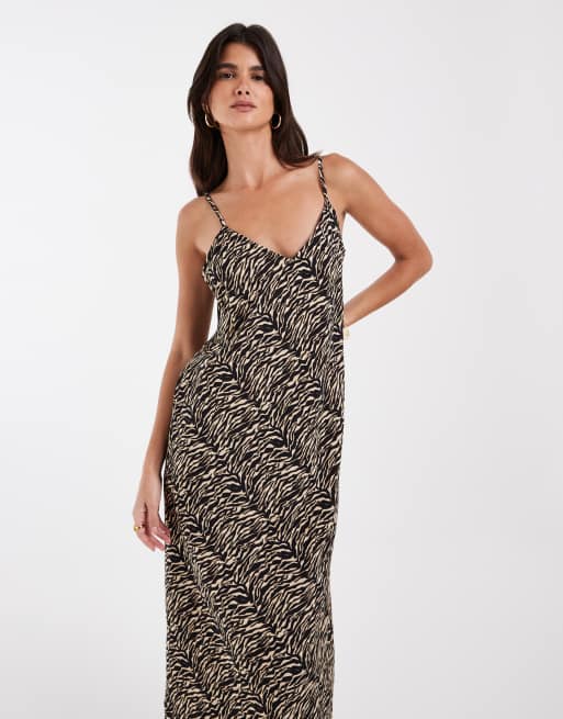 GAP midi slip dress in leopard print , 3 of 4
