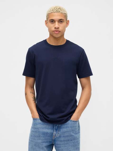 GAP mini logo fitted t-shirt in navy - view 1