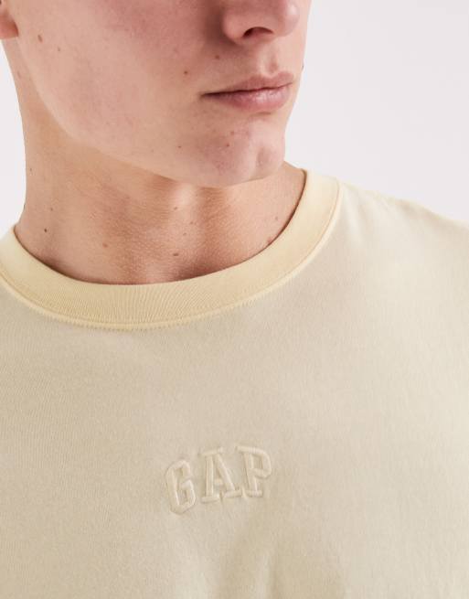 GAP mini logo fitted t-shirt in vanilla, 3 of 5