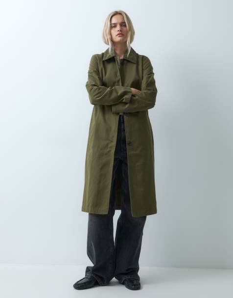 GAP Modern trench coat in oliver green - view 1
