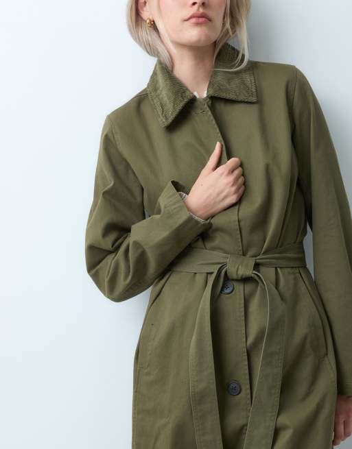 GAP Modern trench coat in oliver green, 4 of 4