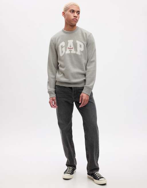 GAP original crew neck sweatshirt in grey, 2 of 3