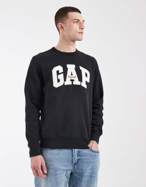 GAP original logo crew neck sweatshirt in black - view 1