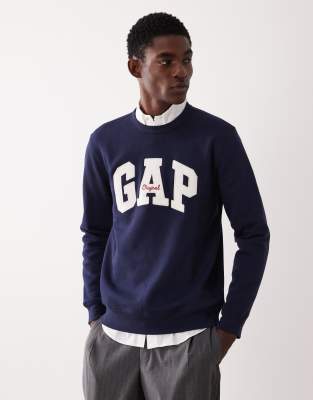 Gap Original Logo Crew Neck Sweatshirt In Blue