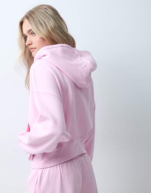 GAP oversized full zip hoodie in mauve, 4 of 4