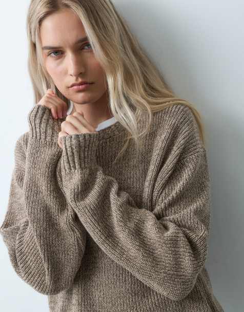 GAP oversized knit textured jumper in stone beige - view 1