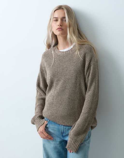 GAP oversized knit textured jumper in stone beige, 2 of 4