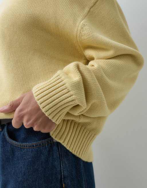 GAP oversized knitted v neck jumper in beige, 5 of 5
