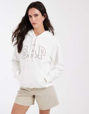 Gap Oversized Overhead Logo Hoodie In White