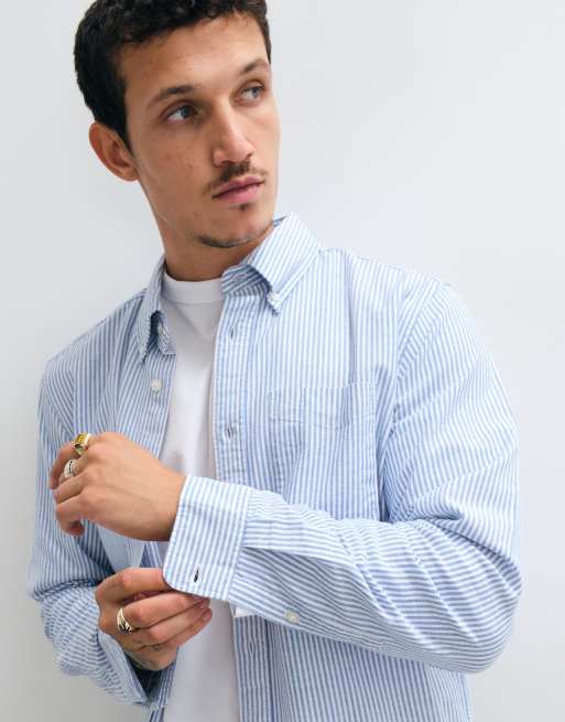 GAP oxford striped shirt in blue , 2 of 5