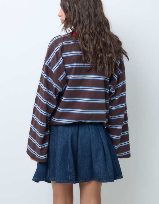 GAP pleated mini skirt in dark wash blue, 5 of 5