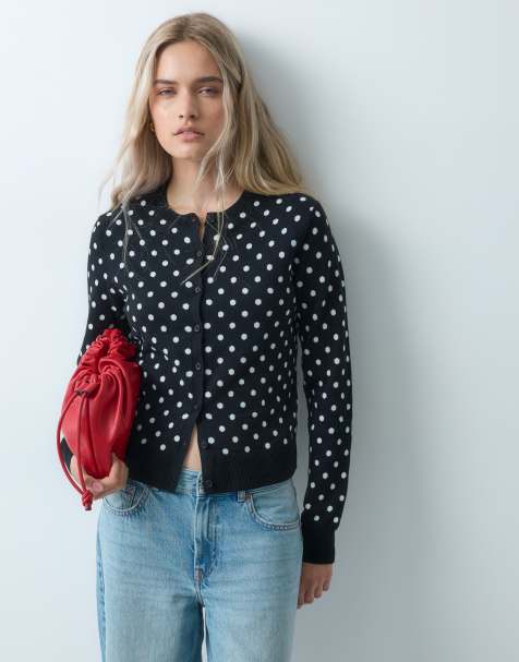 GAP polka dot knitted cardigan in black - view 1