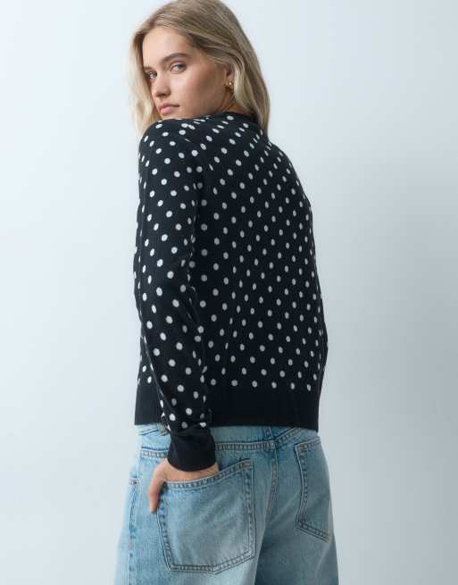 GAP polka dot knitted cardigan in black, 4 of 4
