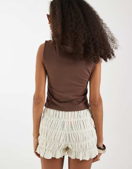 GAP polyamide tank top in chocolate, 3 of 4