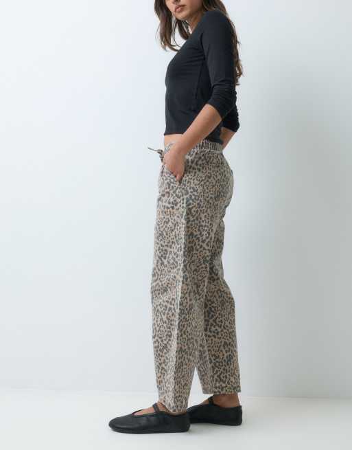 GAP pull on leopard print jeans in light brown, 2 of 5