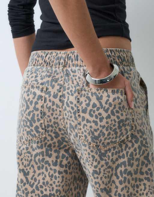 GAP pull on leopard print jeans in light brown, 4 of 5