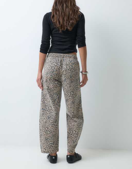 GAP pull on leopard print jeans in light brown, 5 of 5
