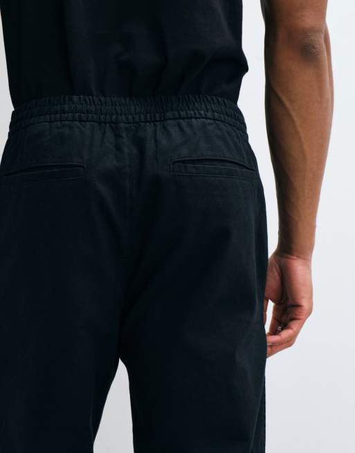 GAP pull on linen mix trousers in black, 5 of 5