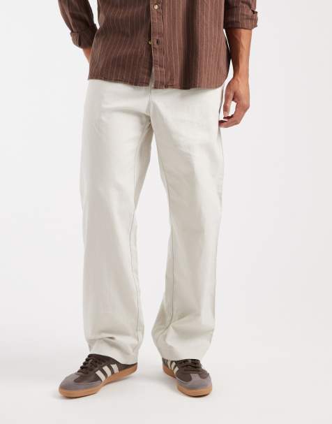 GAP pull on linen mix trousers in grey - view 1