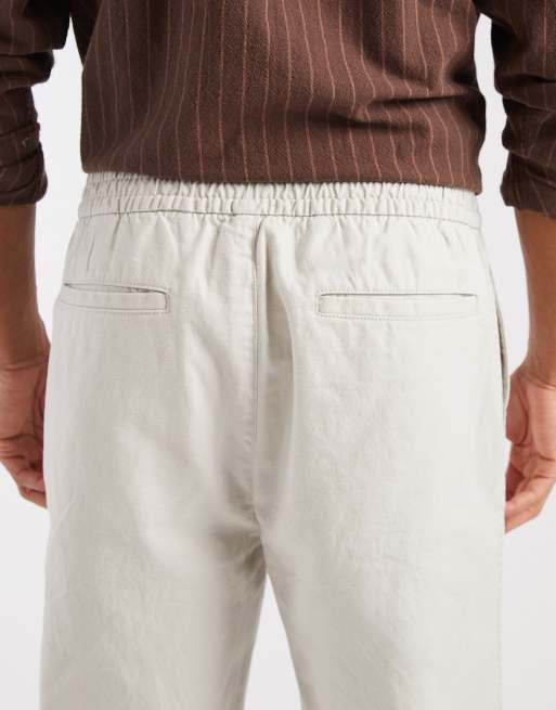 GAP pull on linen mix trousers in grey, 4 of 5