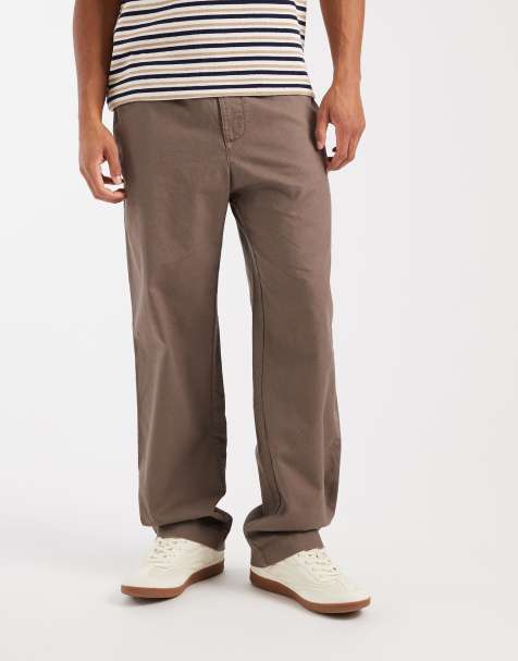 GAP pull on linen mix trousers in stone - view 1