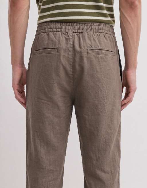 GAP pull on linen mix trousers in stone, 10 of 10