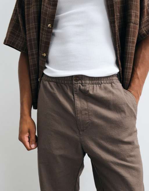 GAP pull on linen mix trousers in stone, 2 of 10