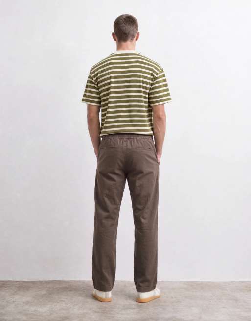 GAP pull on linen mix trousers in stone, 8 of 10