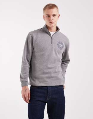 Gap Quarter Zip Jumper In Grey