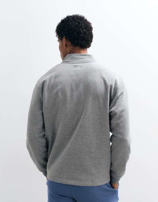 GAP quarter zip sweater in heather grey, 4 of 5