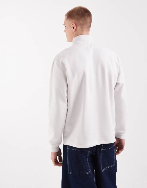 GAP quarter zip sweater in white, 4 of 5