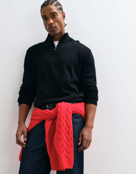 GAP quarter zip sweatshirt in black - view 1