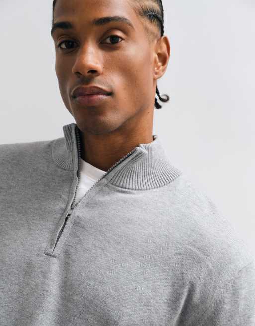 GAP Quarter zip sweatshirt in grey, 2 of 5