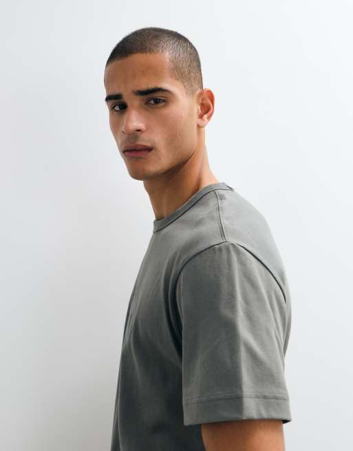 GAP relaxed fit cropped logo t-shirt in grey, 5 of 5