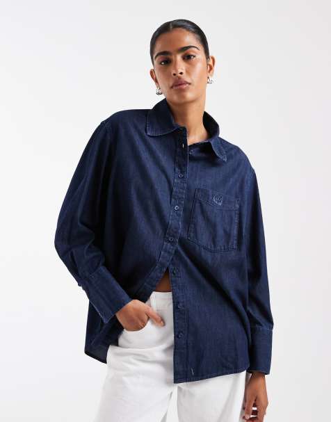 GAP relaxed fit denim shirt in indigo blue - view 1