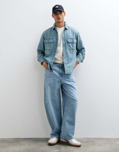 GAP relaxed fit denim shirt in light wash - view 1